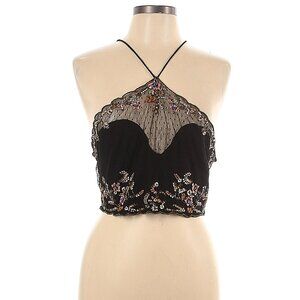 Free People Cropped beaded halter top - size large